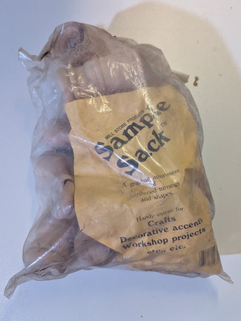 Vintage 1980s Mill Store Products Hardwood Sample Sack